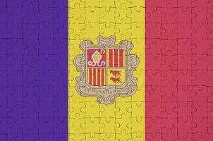 Andorra vlag is afgebeeld Aan een gevouwen puzzel foto