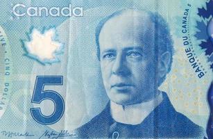 meneer wildfrid laurier portret van Canada 5 dollars 2013 polymeer bankbiljetten fragment foto