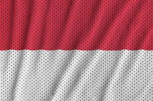 Indonesië vlag gedrukt Aan een polyester nylon- sportkleding maas fabr foto