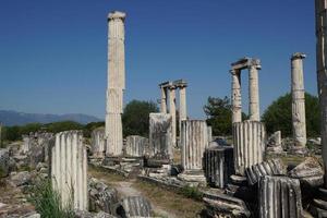 tempel van aphrodite in afrodisis oude stad in aydin, turkiye foto