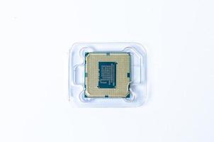 computer bewerker CPU centraal verwerken eenheid microchip geïsoleerd Aan wit achtergrond foto