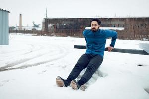 training Aan een winter dag foto