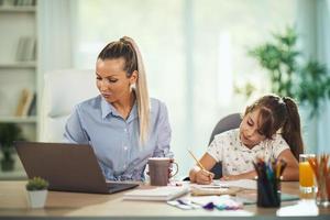 werk van huis gedurende coronavirus quarantaine foto