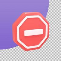 verbod teken icoon verkeer ongeluk het voorkomen teken. 3d illustratie met knipsel pad foto