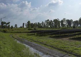 zonne- cel voor schoon energie, coppy ruimte voor berichten. foto