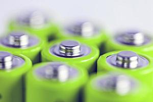 close-up van de positieve kant van batterijen foto