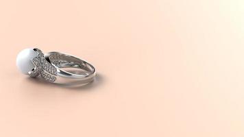 bruiloft, ring, goud, zilver, diamant, verloving, parel, mode, huwelijk, steen, 3d geven foto