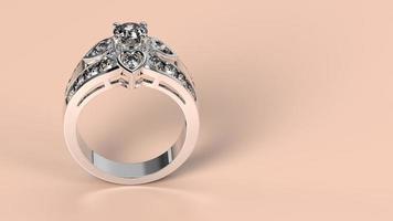 bruiloft, ring, goud, zilver, diamant, verloving, mode, huwelijk, steen, 3d geven foto