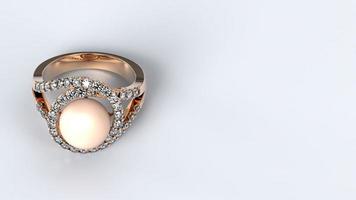 bruiloft, ring, goud, zilver, diamant, verloving, parel, mode, huwelijk, steen, 3d geven foto