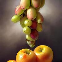 fruit plaats op tafel 3d geven foto