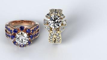 bruiloft, ring, goud, zilver, diamant, verloving, mode, huwelijk, steen, 3d geven foto