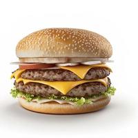 cheeseburger Aan geïsoleerd wit achtergrond foto