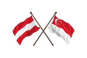 Oostenrijk versus Singapore twee land vlaggen foto