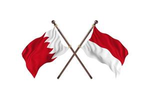 Bahrein versus Indonesië twee land vlaggen foto