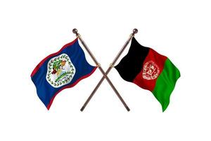 Belize versus afghanistan twee land vlaggen foto