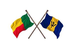 Benin versus Barbados twee land vlaggen foto