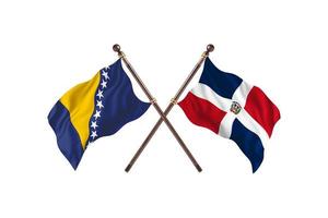 Bosnië versus dominicaans republiek twee land vlaggen foto