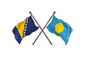 Bosnië versus Palau twee land vlaggen foto