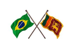 Brazilië versus sri lanka twee land vlaggen foto