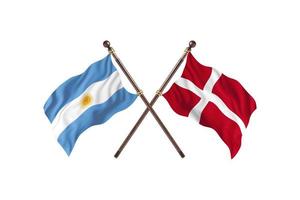 Argentinië versus Denemarken twee land vlaggen foto