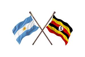 Argentinië versus Oeganda twee land vlaggen foto
