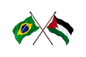 Brazilië versus Palestijn twee land vlaggen foto