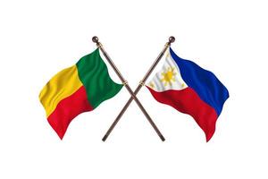 Benin versus Filippijnen twee land vlaggen foto