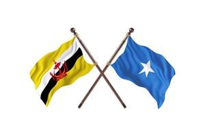 Brunei versus Somalië twee land vlaggen foto