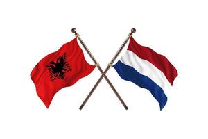 Albanië versus Nederland twee land vlaggen foto
