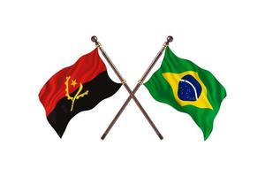 Angola versus Brazilië twee land vlaggen foto