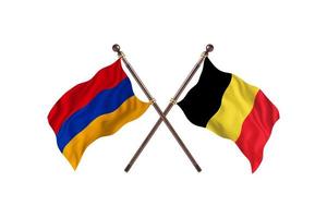 Armenië versus belgie twee land vlaggen foto