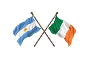 Argentinië versus Ierland twee land vlaggen foto