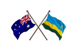 Australië versus rwanda twee land vlaggen foto