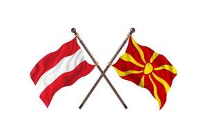 Oostenrijk versus Macedonië twee land vlaggen foto
