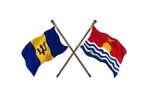 Barbados versus Kiribati twee land vlaggen foto