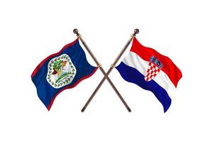 Belize versus Kroatië twee land vlaggen foto