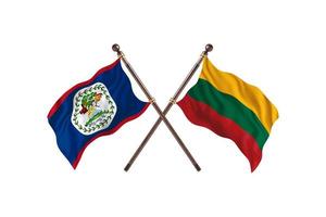 Belize versus Litouwen twee land vlaggen foto