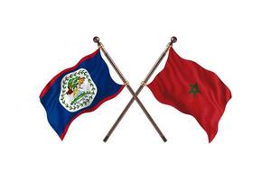 Belize versus Marokko twee land vlaggen foto