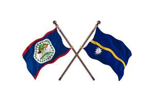 Belize versus nauru twee land vlaggen foto