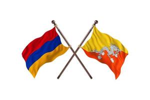 Armenië versus Bhutan twee land vlaggen foto