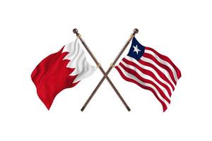 Bahrein versus Liberia twee land vlaggen foto