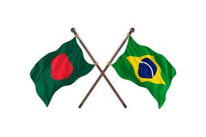 Bangladesh versus Brazilië twee land vlaggen foto