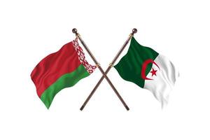 Wit-Rusland versus Algerije twee land vlaggen foto