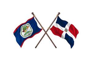 Belize versus dominicaans republiek twee land vlaggen foto