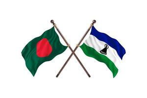 Bangladesh versus Lesotho twee land vlaggen foto