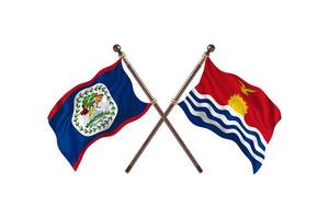 Belize versus Kiribati twee land vlaggen foto