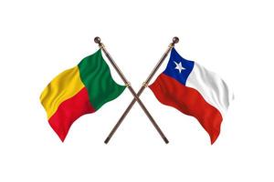 Benin versus Chili twee land vlaggen foto