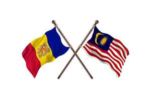 Andorra versus Maleisië twee land vlaggen foto