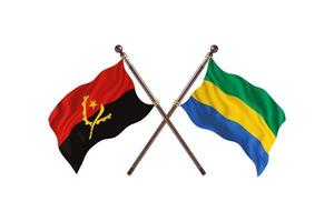 Angola versus Gabon twee land vlaggen foto