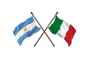 Argentinië versus Italië twee land vlaggen foto